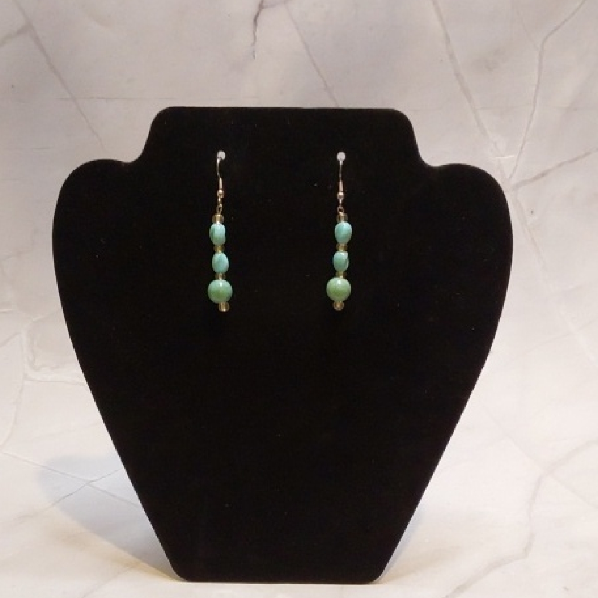 Chic Silver And Green Beaded Earrings - Nwot